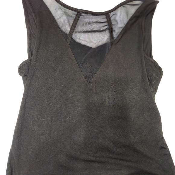 Black tank with sheer neckline - Picture 2 of 3